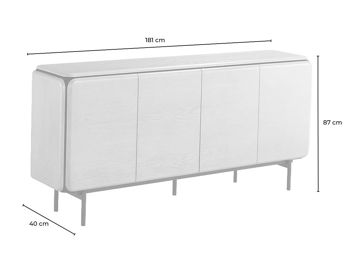 Sideboard - Grau Holz - AVRIL