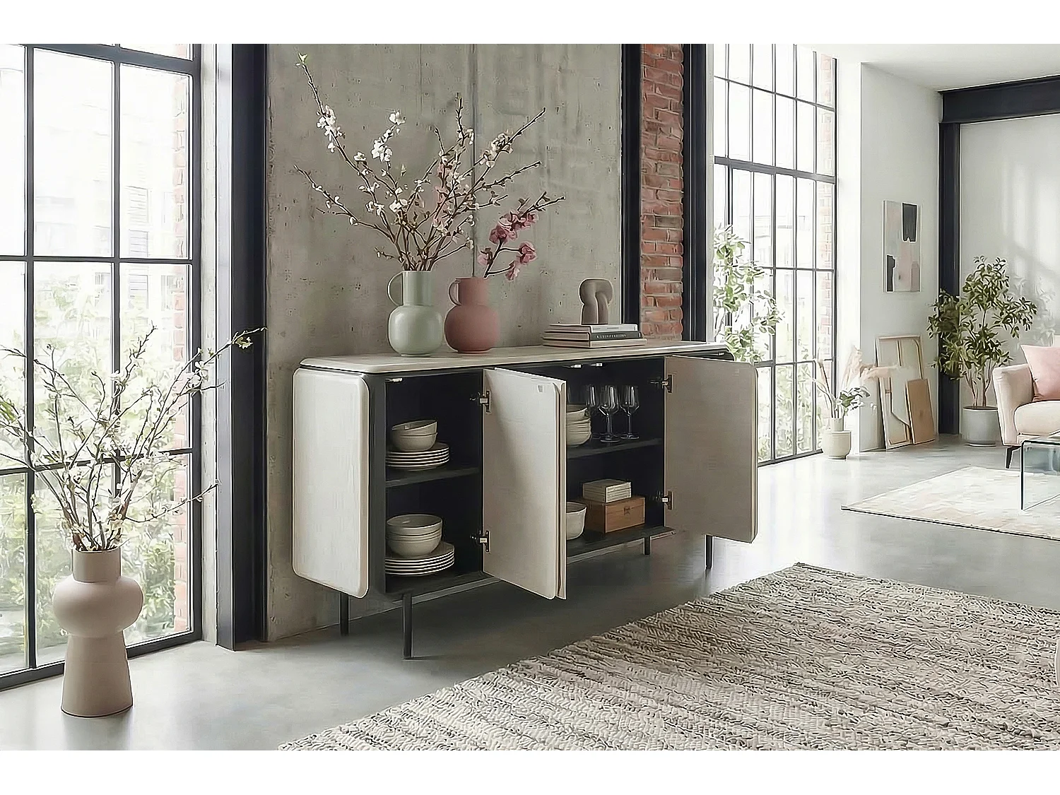 Sideboard - Grau Holz - AVRIL