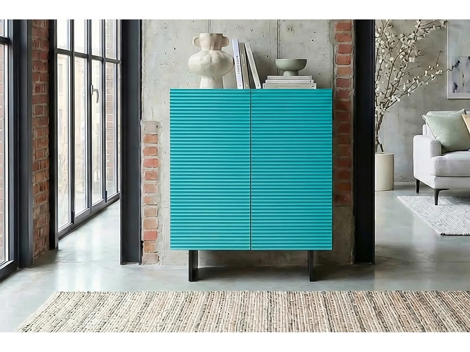 Highboard - Blau Holz - LYNN