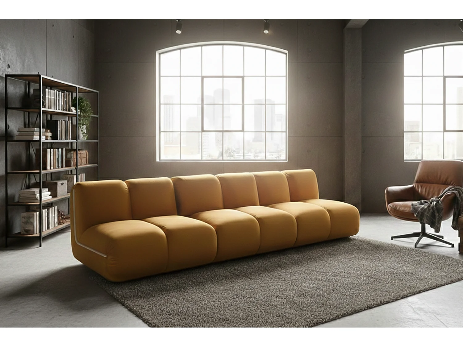 Modulares Sofa - Gelb Velvet - LAYLA