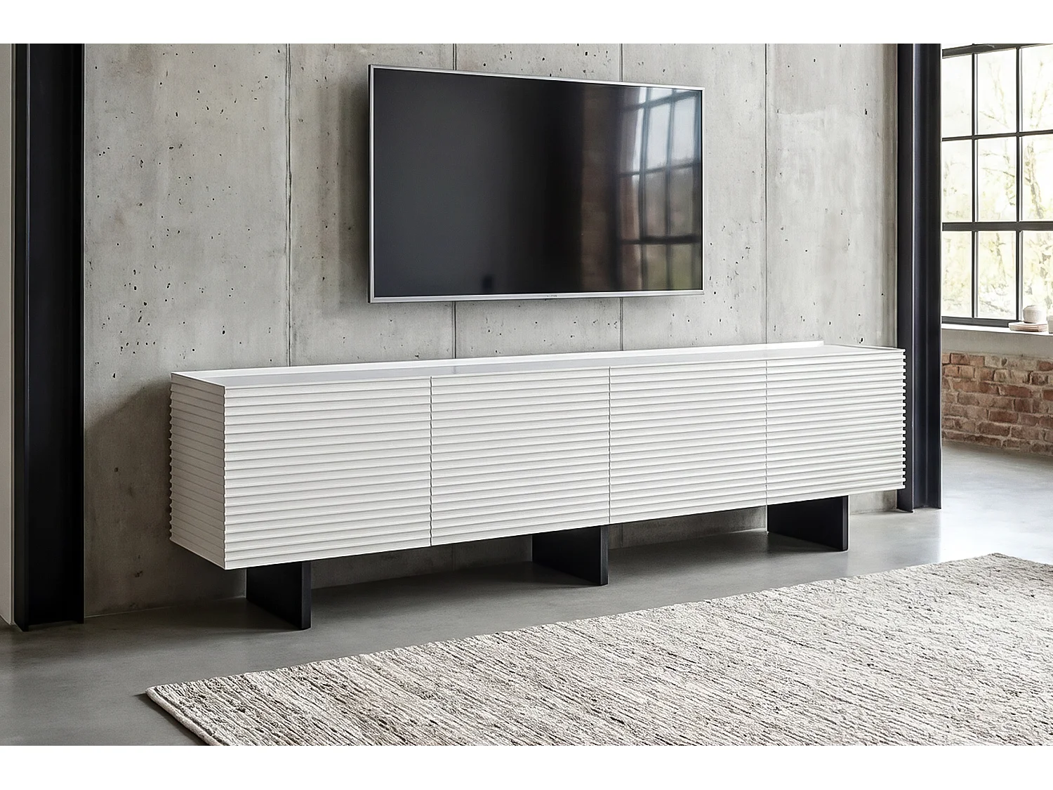 Lowboard - Weiß Holz - LYNN