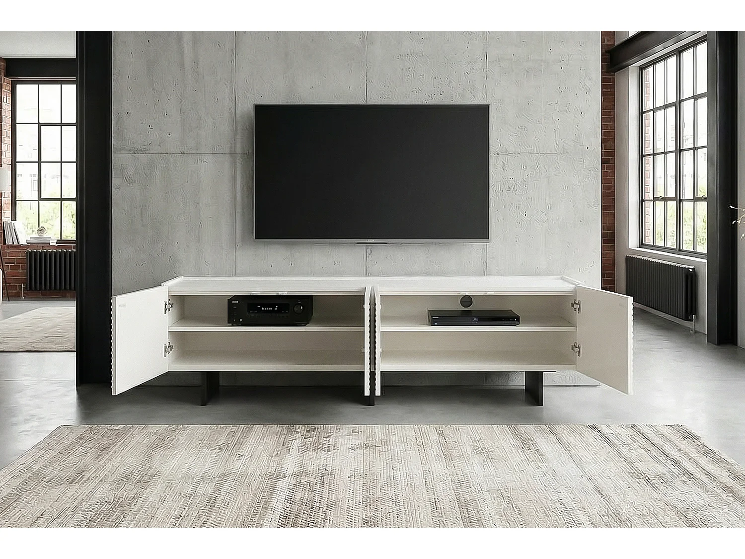 Lowboard - Weiß Holz - LYNN