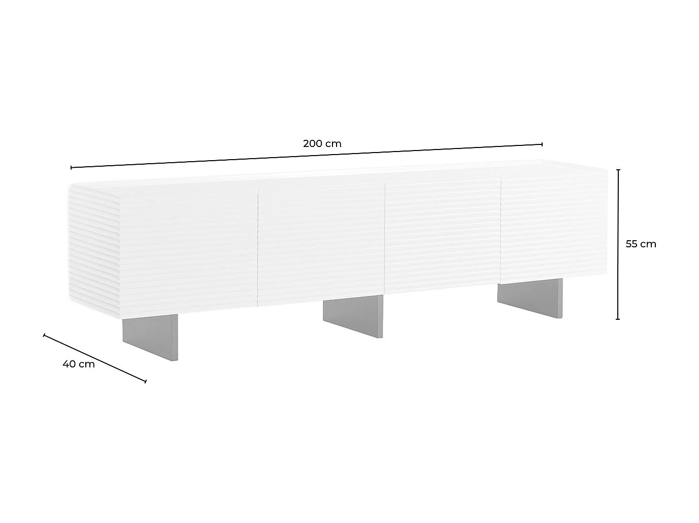 Lowboard - Blau Holz - LYNN