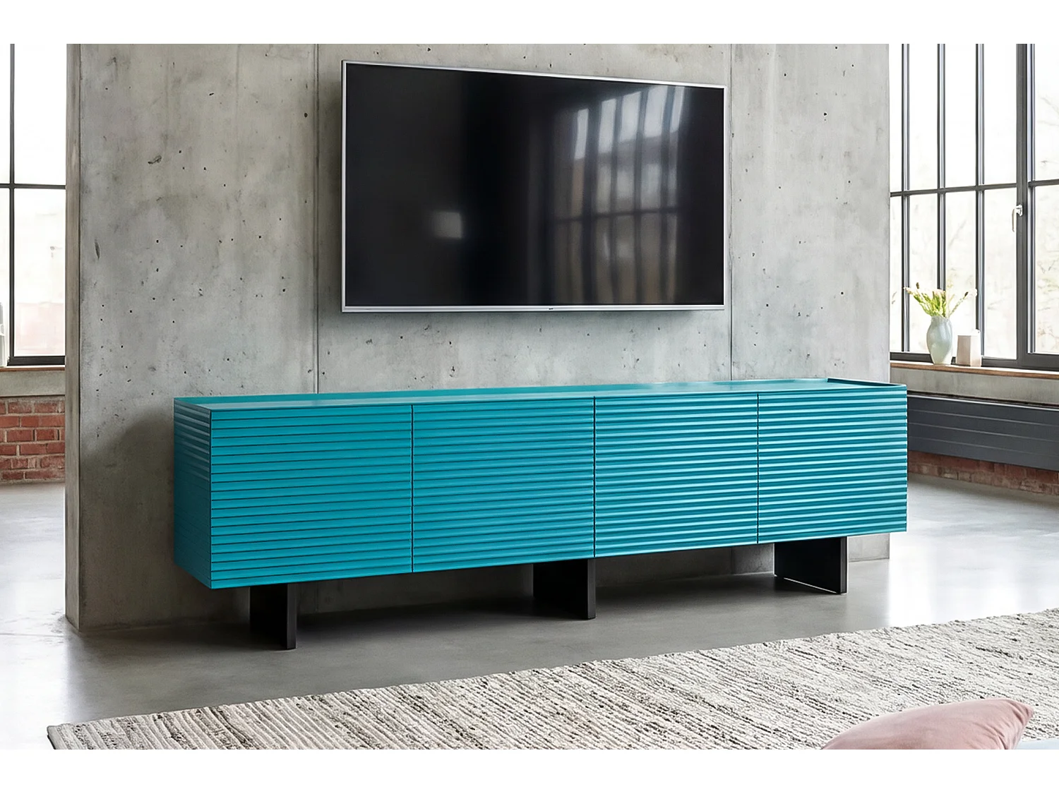 Lowboard - Blau Holz - LYNN