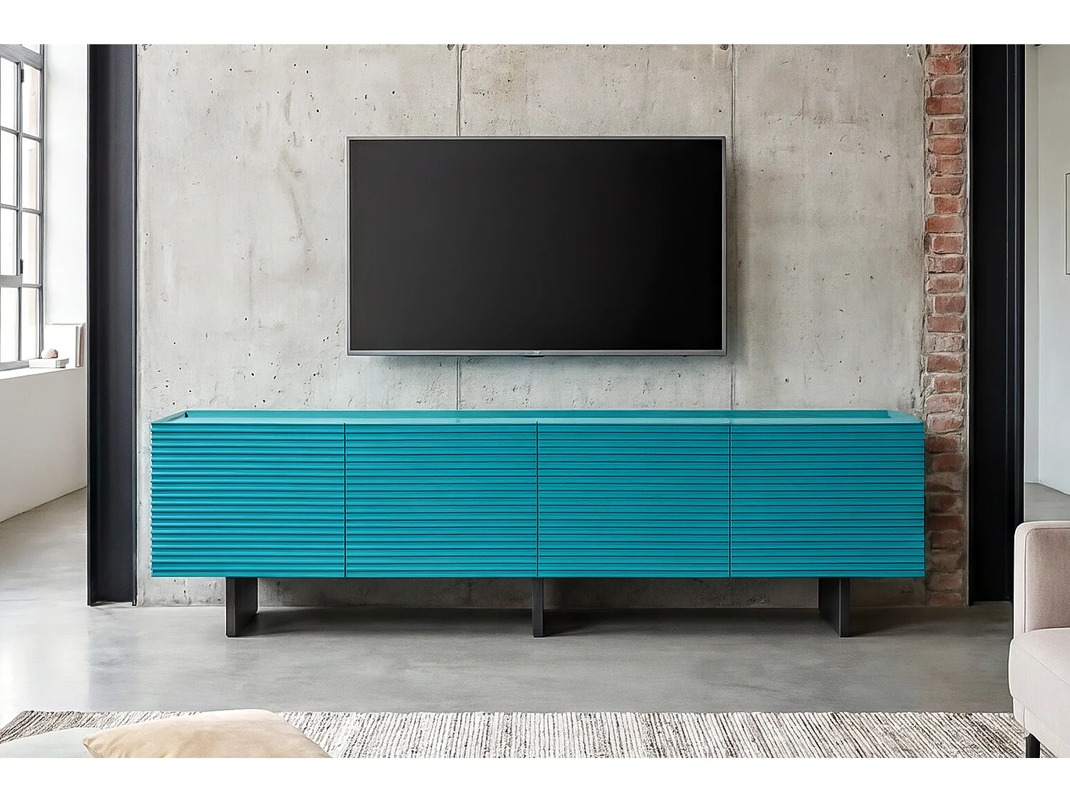 Lowboard - Blau Holz - LYNN