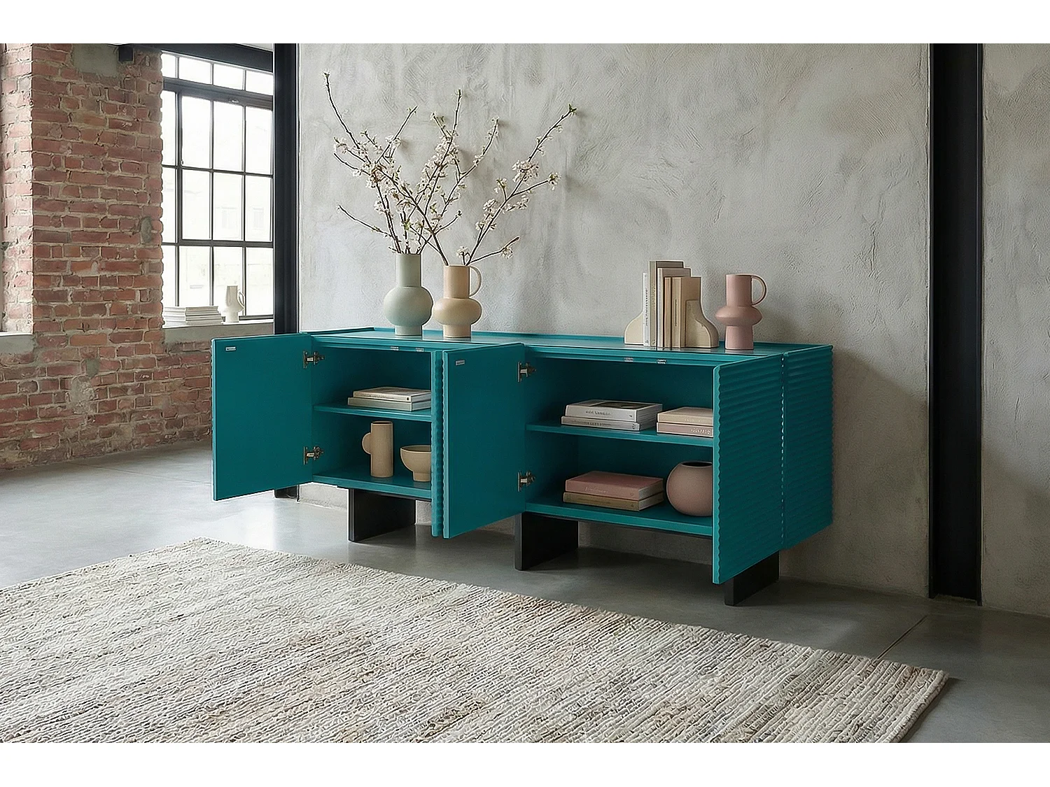 Sideboard - Blau Holz - LYNN