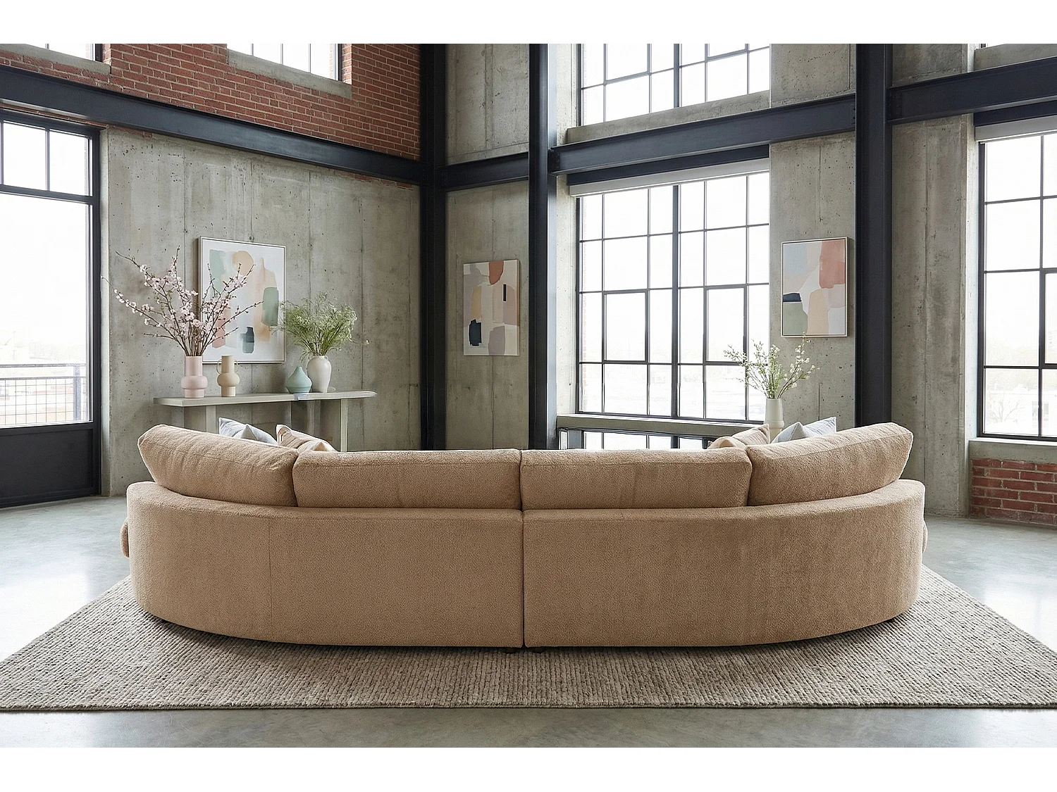 Grote bank - Crème wit Plat geweven stof - PADANA