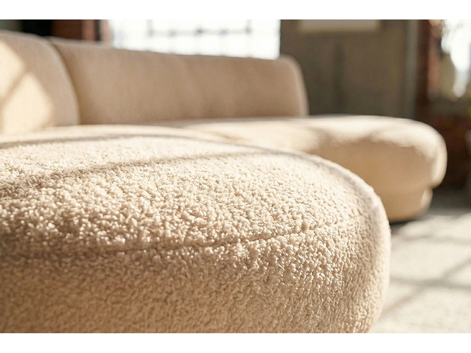 Grote bank - Crème wit Plat geweven stof - PADANA