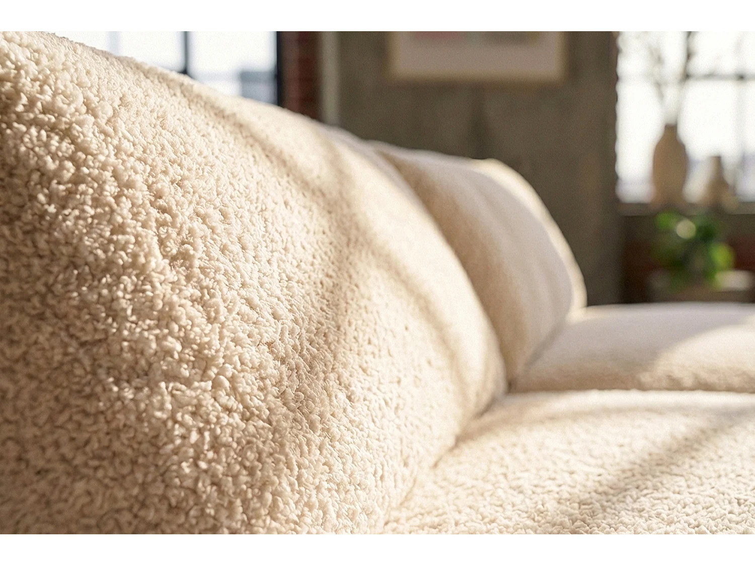 Grote bank - Crème wit Plat geweven stof - PADANA