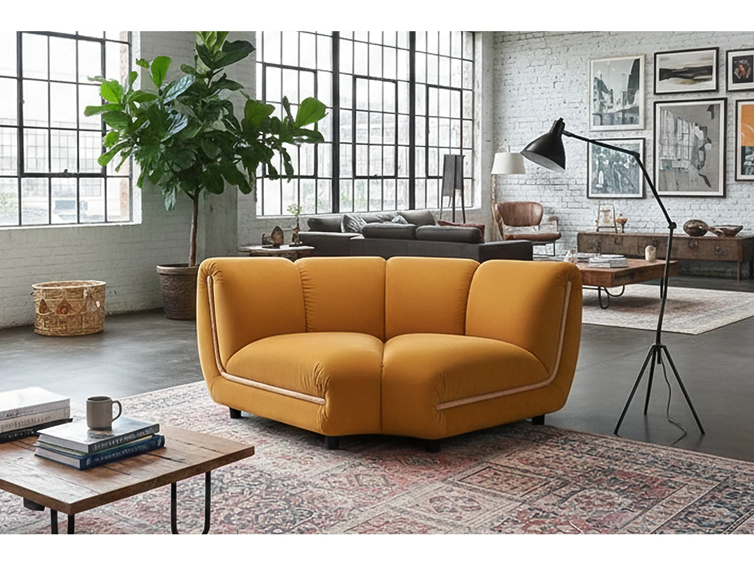 Einzelsessel - Gelb Velvet - LAYLA