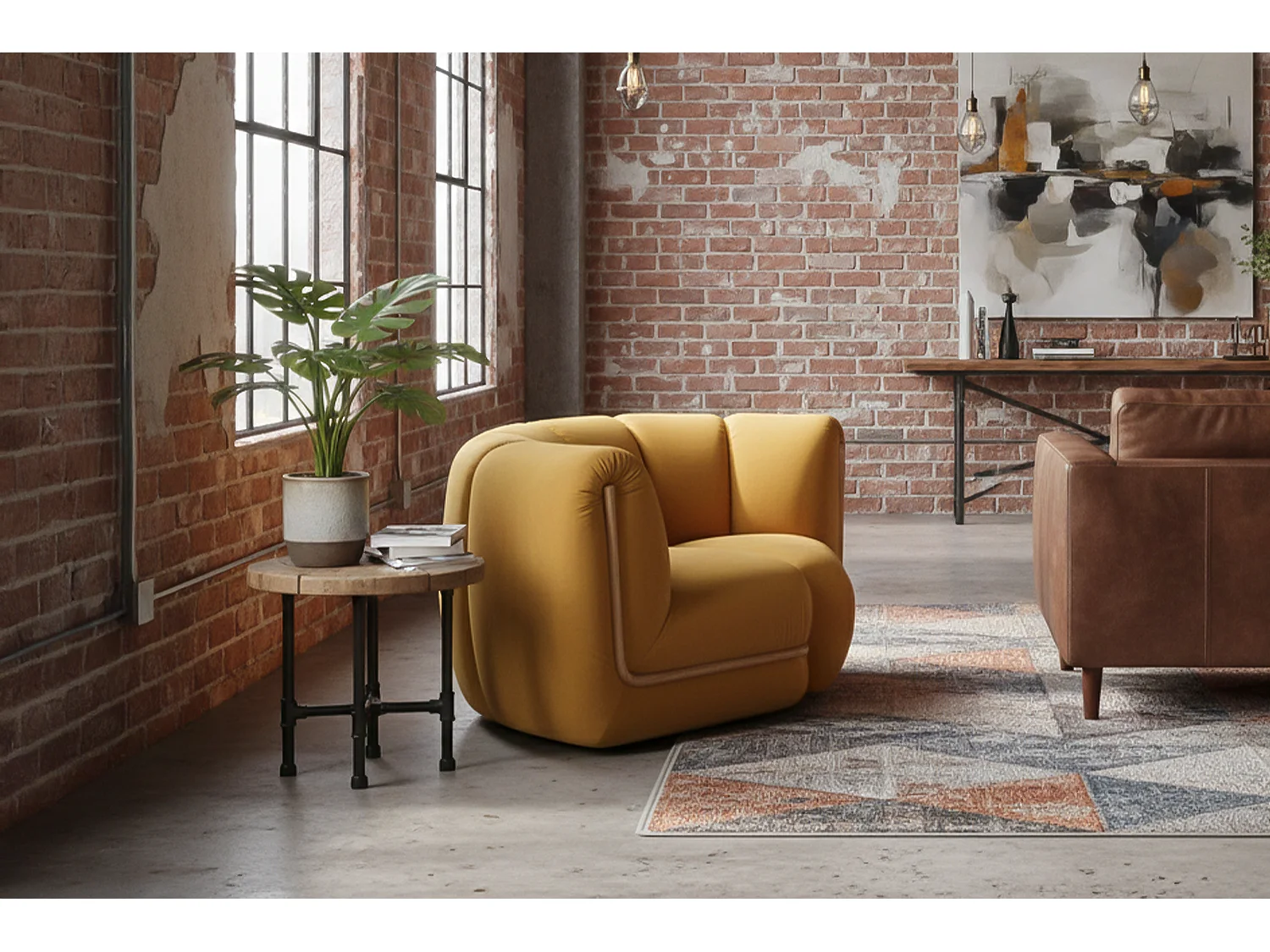 Einzelsessel - Gelb Velvet - LAYLA