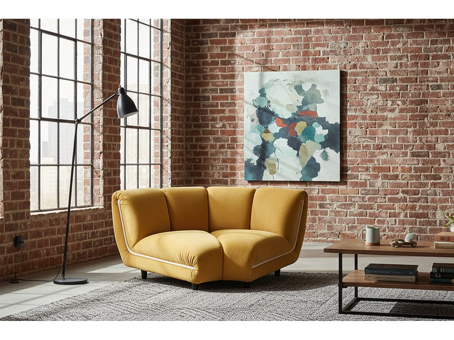 Einzelsessel - Gelb Velvet - LAYLA