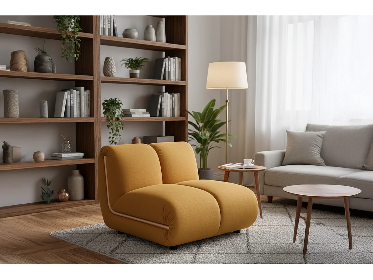 Einzelsessel - Gelb Velvet - LAYLA