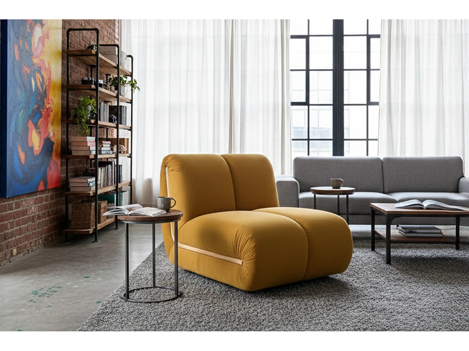 Einzelsessel - Gelb Velvet - LAYLA