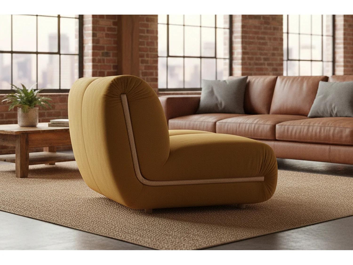 Einzelsessel - Gelb Velvet - LAYLA