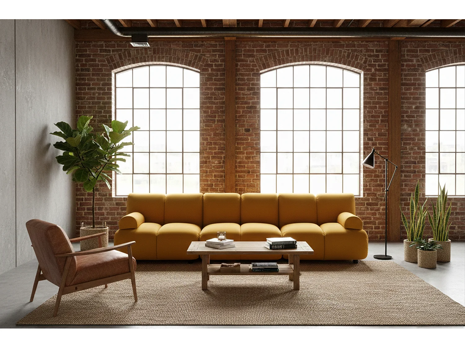 Modulares Sofa - Gelb Velvet - LAYLA