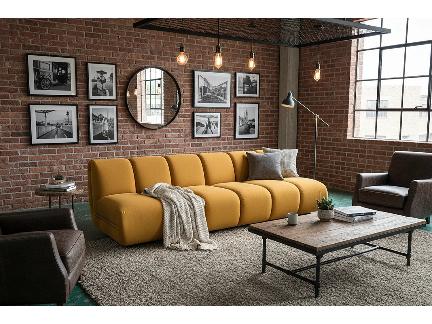 Modulares Sofa - Gelb Velvet - LAYLA