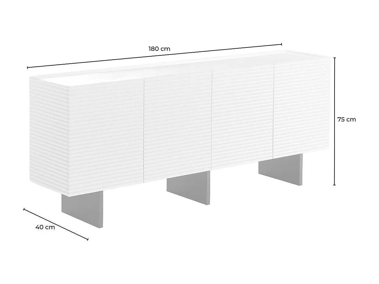 Sideboard - Weiß Holz - LYNN