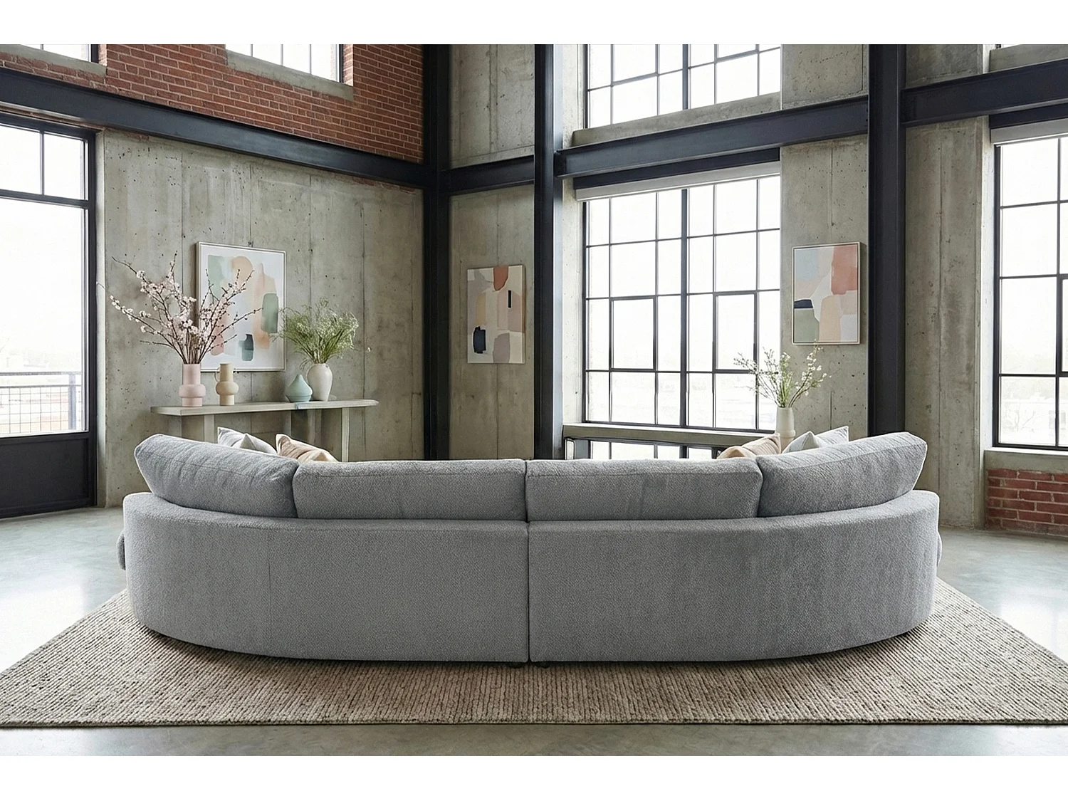 Grote bank - Grijs Plat geweven stof - PADANA