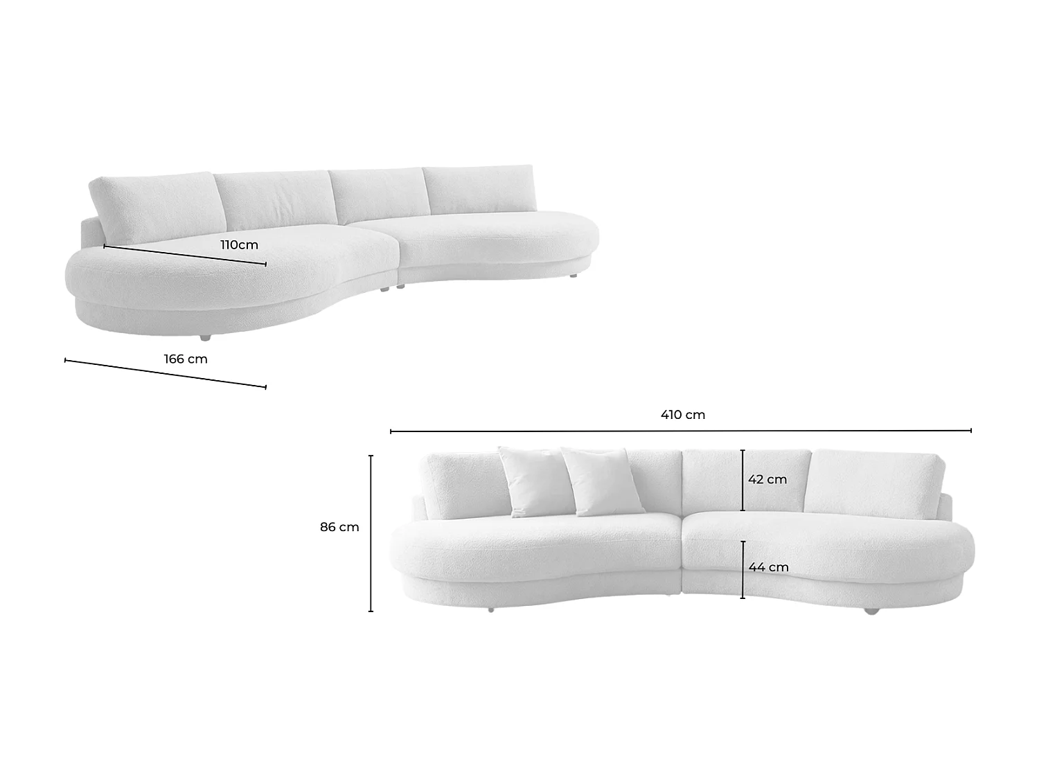 Grote bank - Grijs Plat geweven stof - PADANA