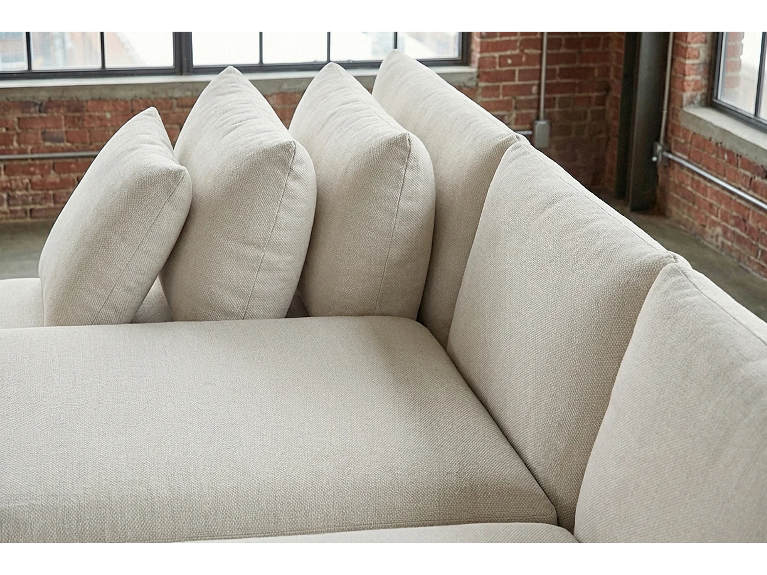 Schlafsofa - Cremeweiß Flachgewebe - SADIRA