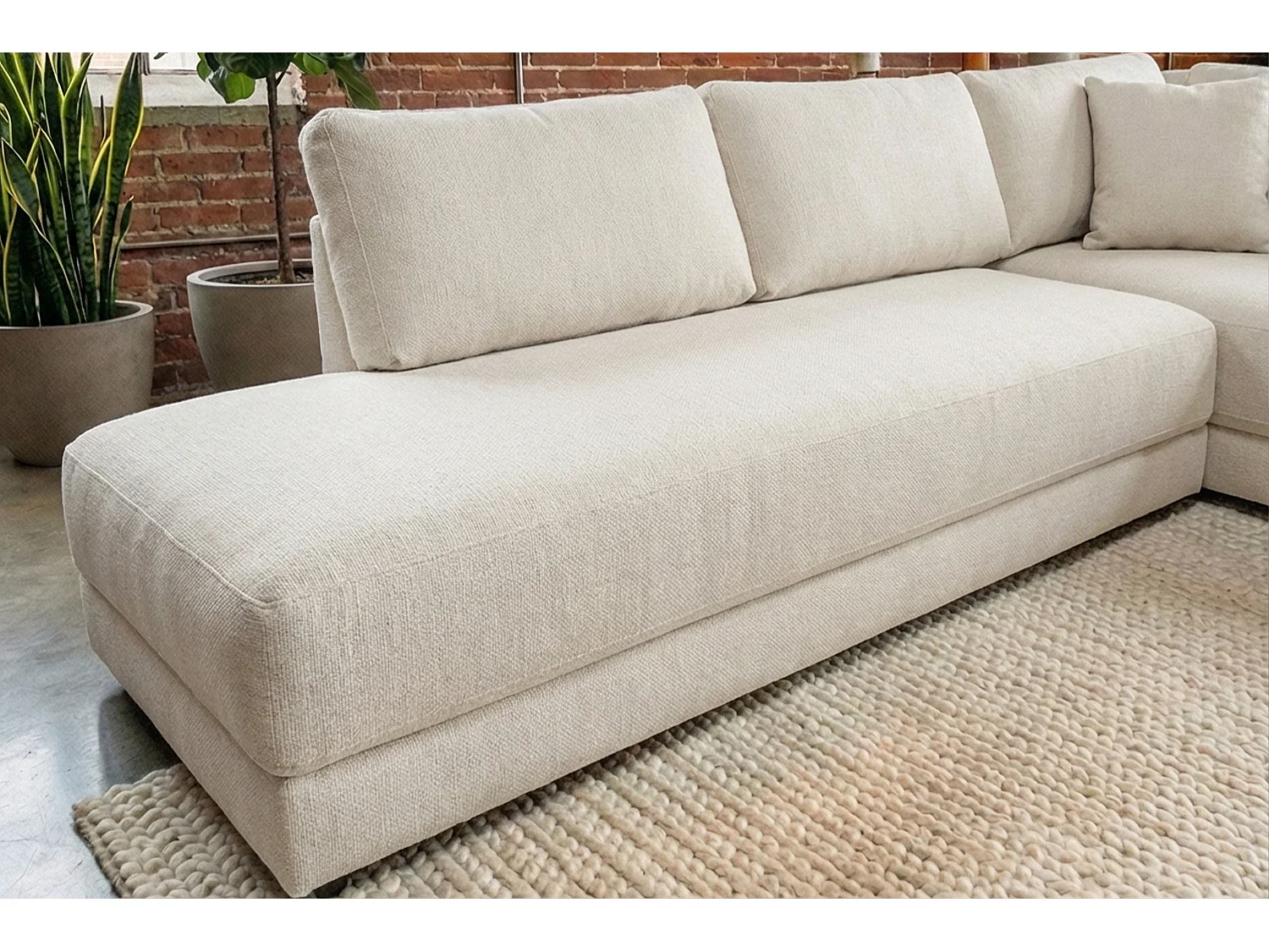 Schlafsofa - Cremeweiß Flachgewebe - SADIRA