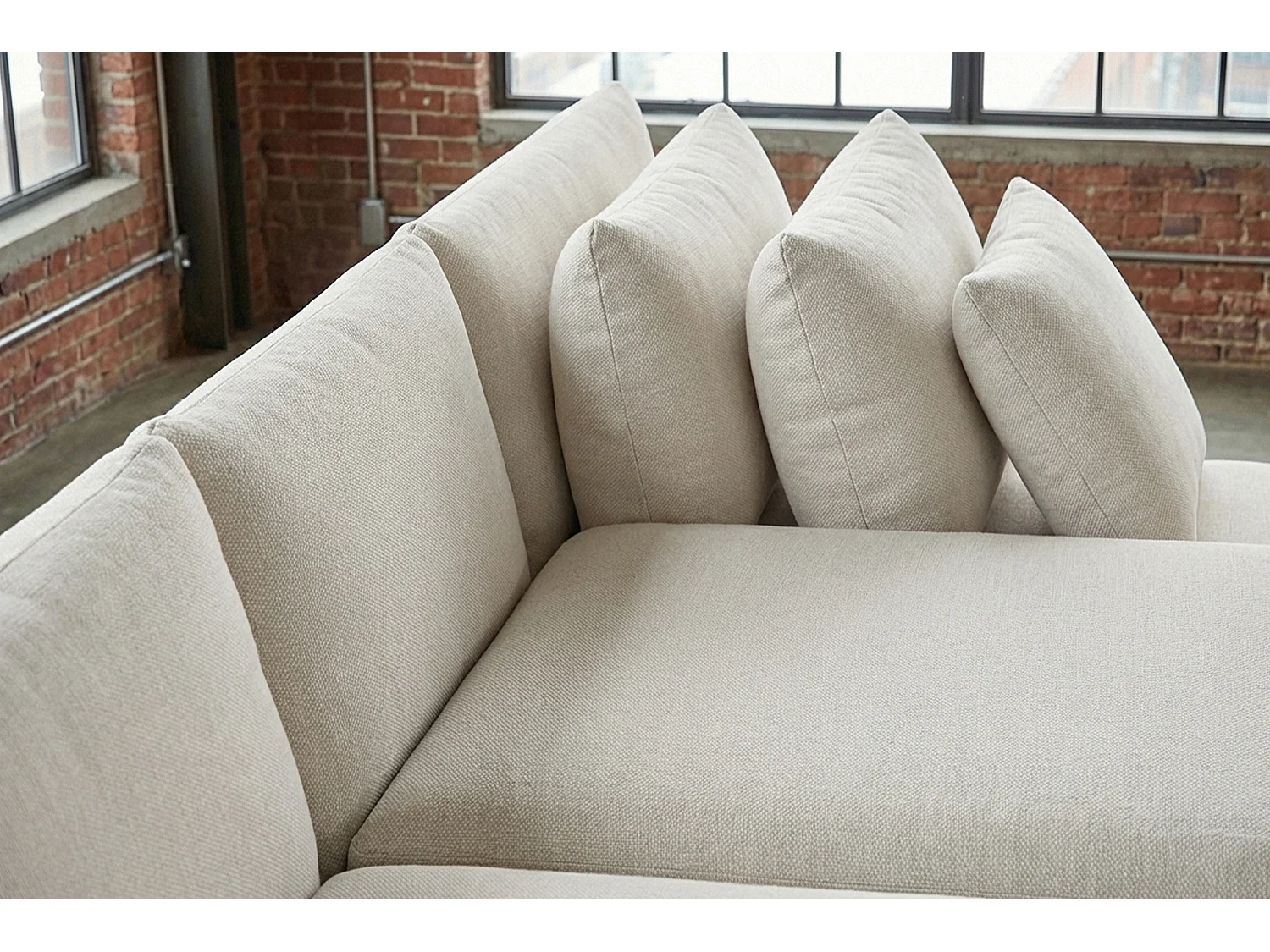 Schlafsofa - Cremeweiß Flachgewebe - SADIRA