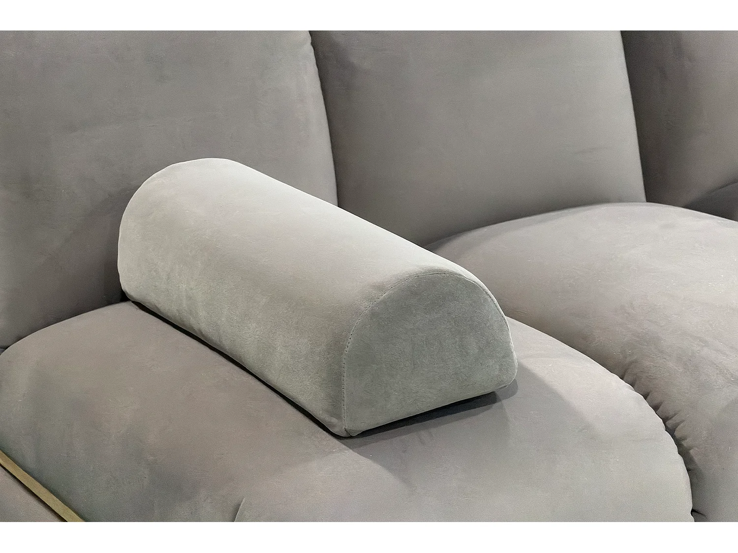 Coussin d'accoudoir - taupe Velours - LAYLA