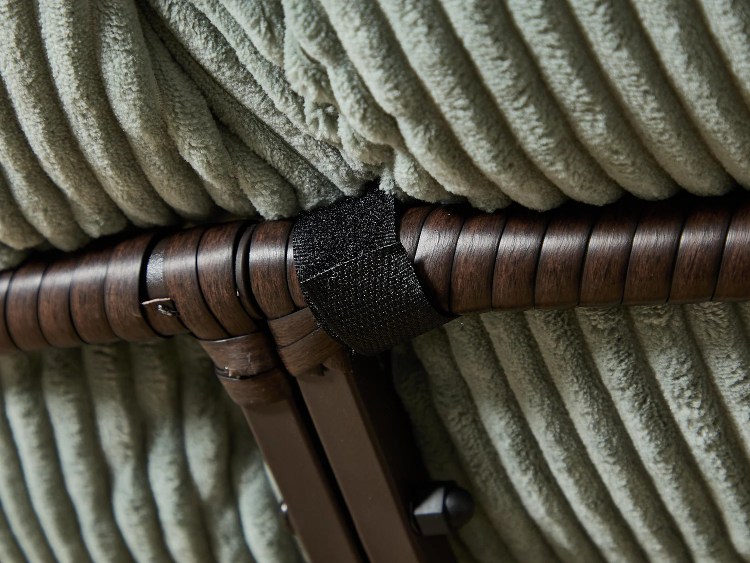 Papasan lounge stoel bohemien stijl, 360° draaibaar, eivormig van PE-rotan met dik kussen voor woonkamer en balkon