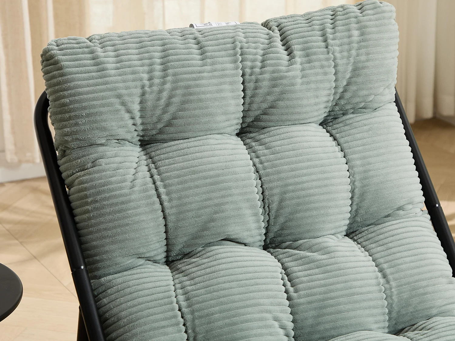 Fauteuil extérieur en acier avec coussin, pouf offert, chaise de jardin moderne pour terrasse et balcon