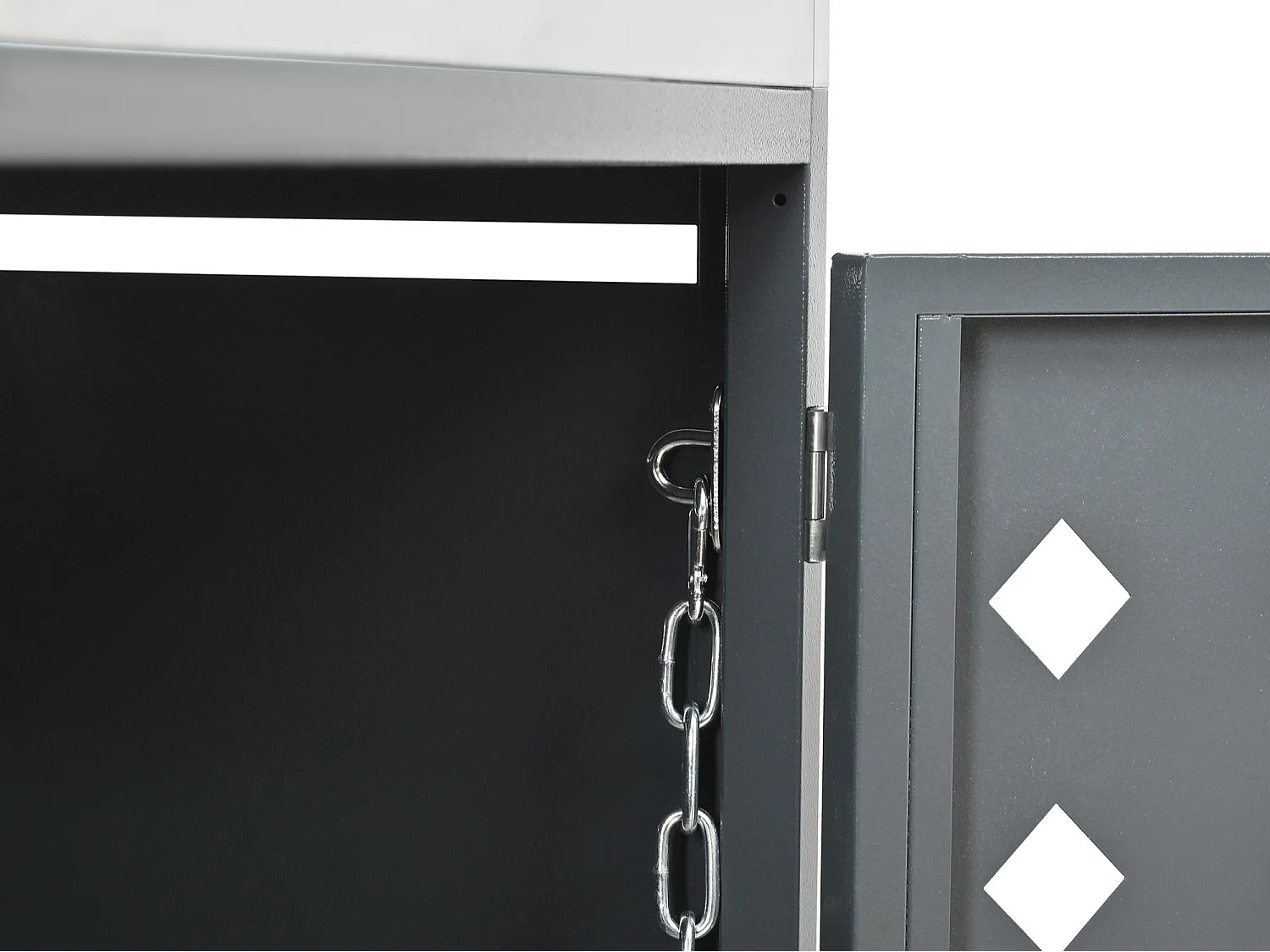 Abri poubelle jardin design 4 portes double bac tri avec jardinière intégrée, acier galvanisé et bois, 264x124,5x80 cm