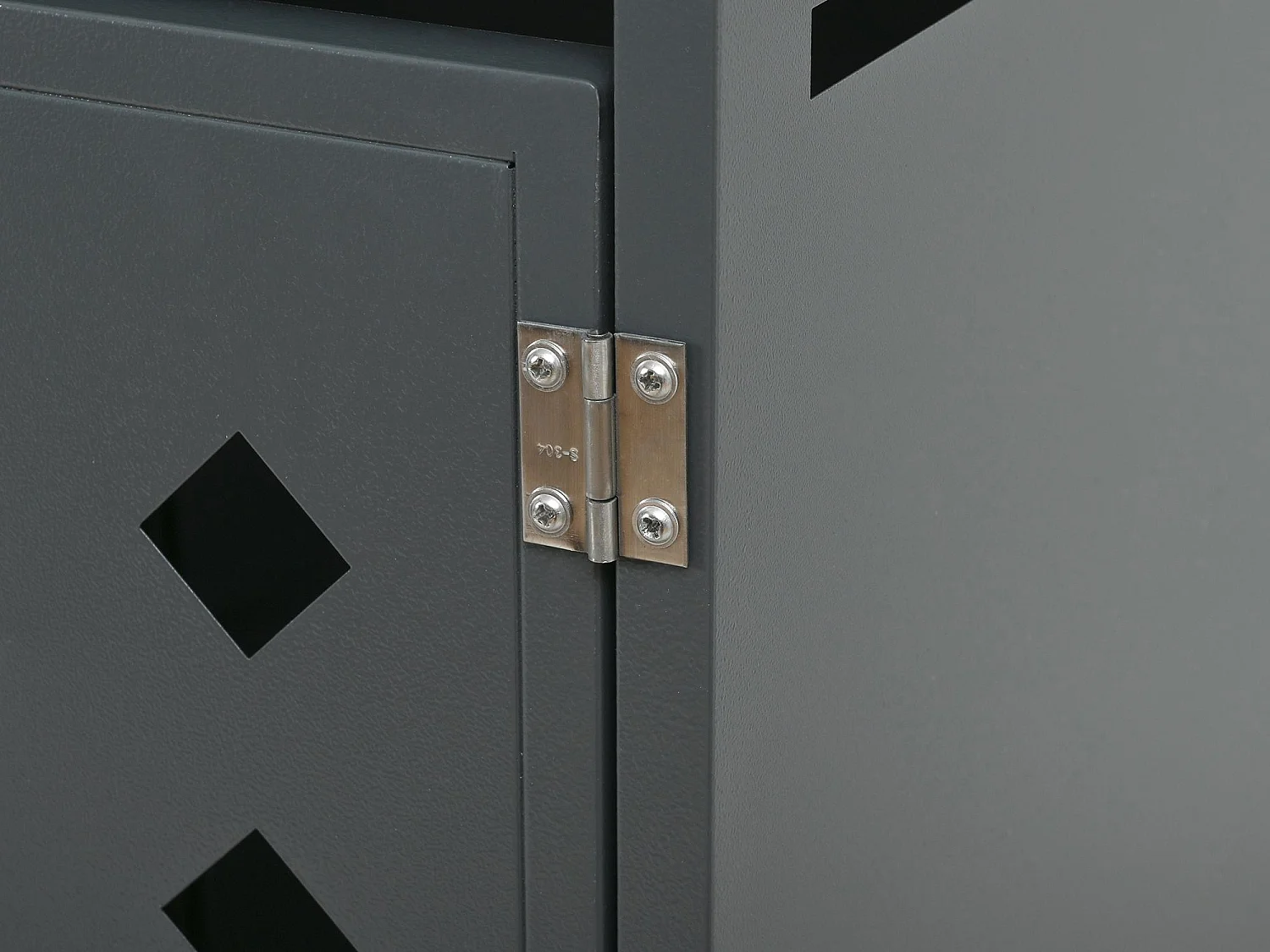 Abri poubelle jardin design double bac tri avec jardinière intégrée, acier galvanisé et bois, 132x80x124,5 cm