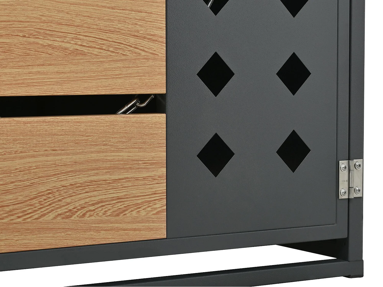 Abri poubelle jardin design double bac tri avec jardinière intégrée, acier galvanisé et bois, 132x80x124,5 cm