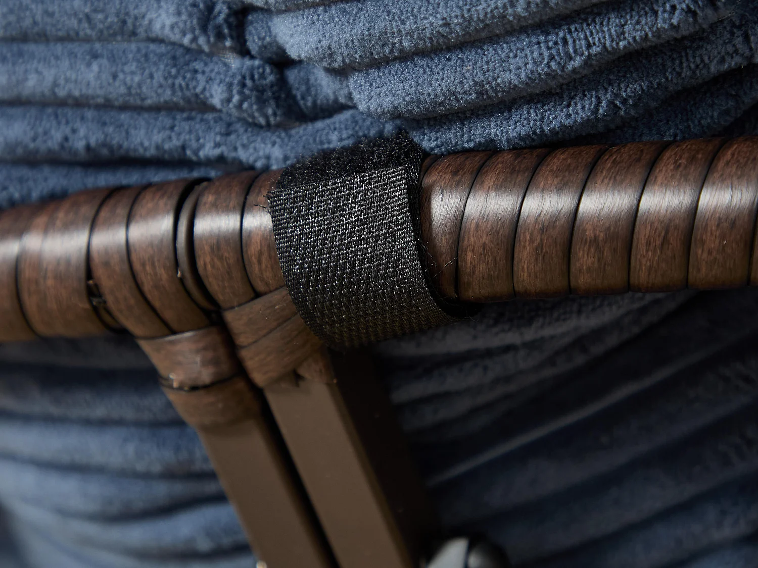 Papasan lounge stoel bohemien stijl, 360° draaibaar, eivormig van PE-rotan met dik kussen voor woonkamer en balkon
