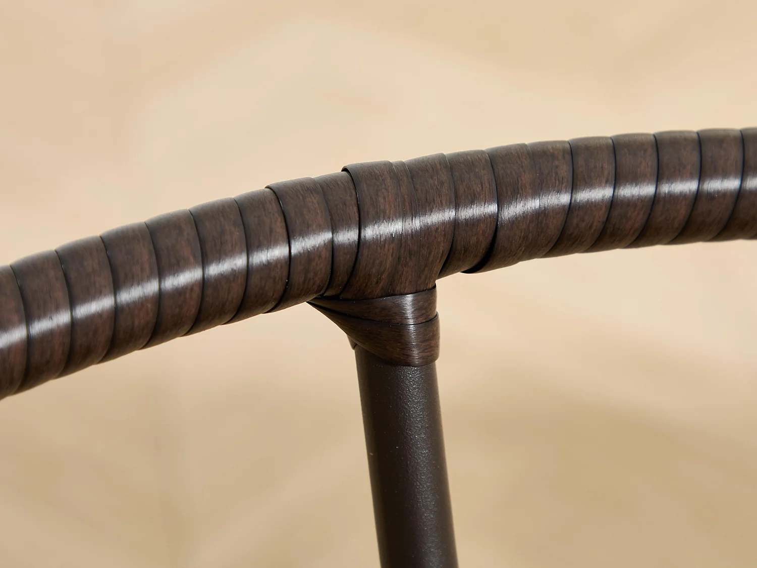 Papasan lounge stoel bohemien stijl, 360° draaibaar, eivormig van PE-rotan met dik kussen voor woonkamer en balkon