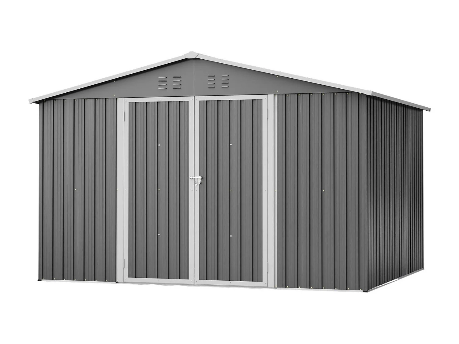 Abri de jardin métallique 240 x 120 cm – acier galvanisé, abri de rangement extérieur compact avec porte coulissante et ventilation