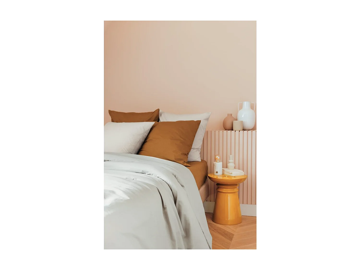 Parure de Lit 3 Pièces "Percale" 240x220cm Beige Lin