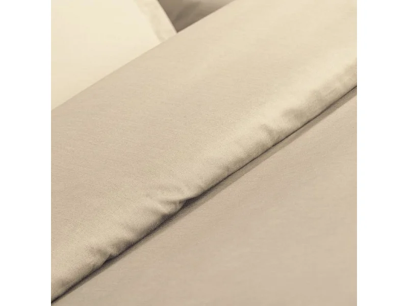 Parure de Lit 3 Pièces "Percale" 240x220cm Beige Lin