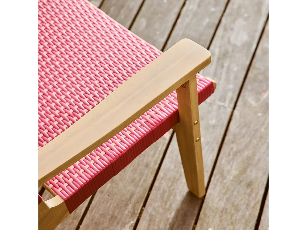 Salon de jardin bois d'acacia et résine 4 places terracotta - Goa