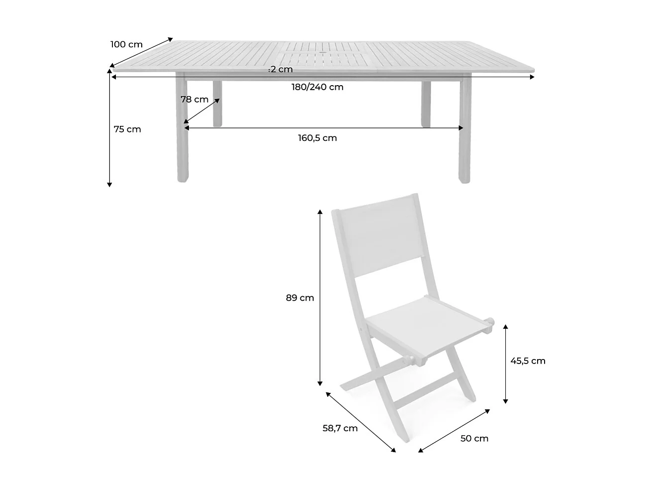 Set tavolo da giardino estensibile in legno di eucalipto con 8 sedie,
