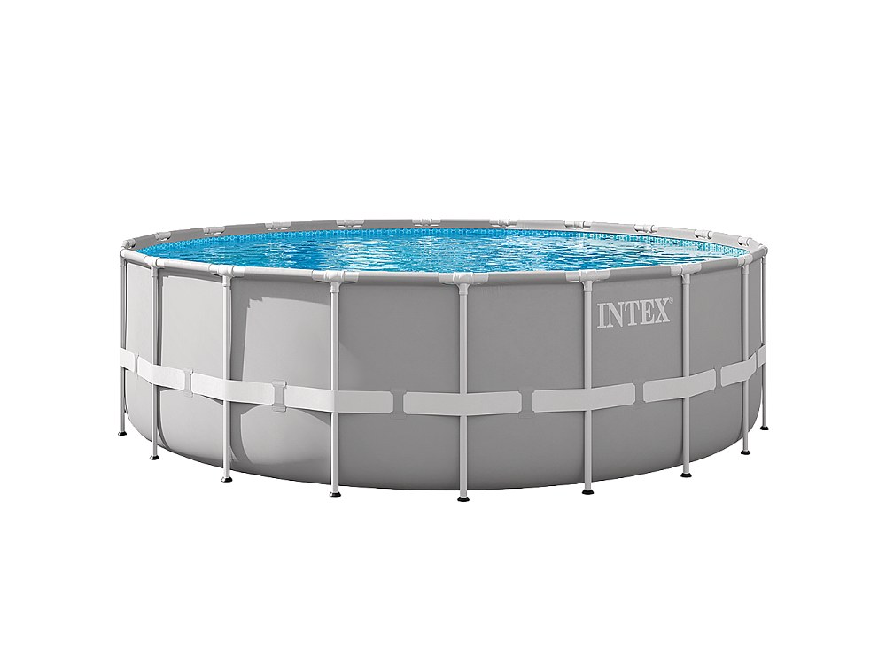 Piscina desmontable redonda Prism Frame Intex con depuradora 32695L con accesorios gris Ø610x132 cm