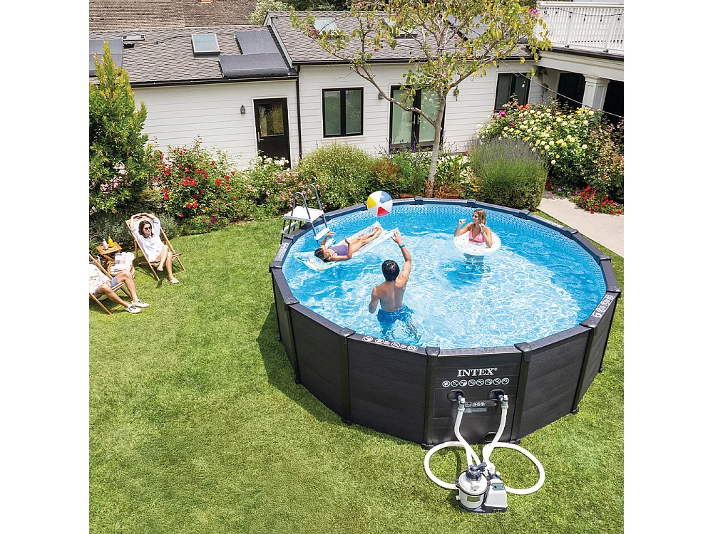 Piscine tubulaire ronde Intex Graphite 4,78 x 1,24 m