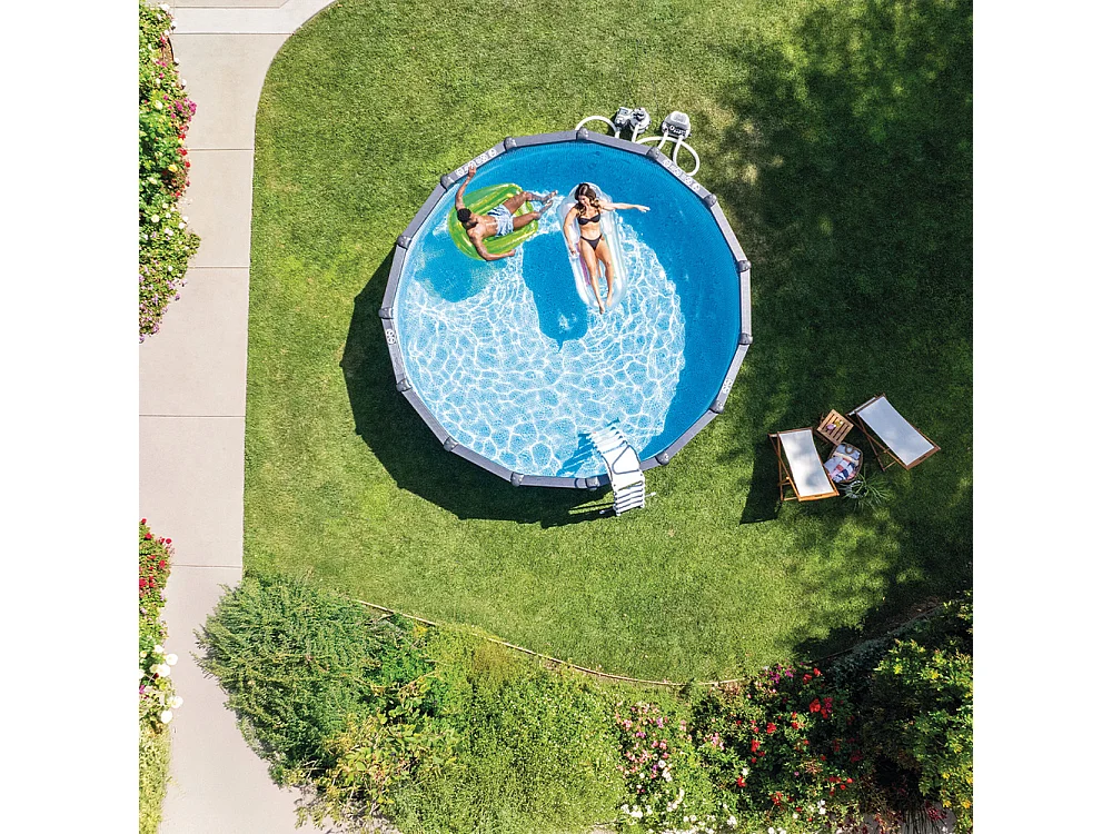 Piscine tubulaire ronde Intex Graphite 4,78 x 1,24 m