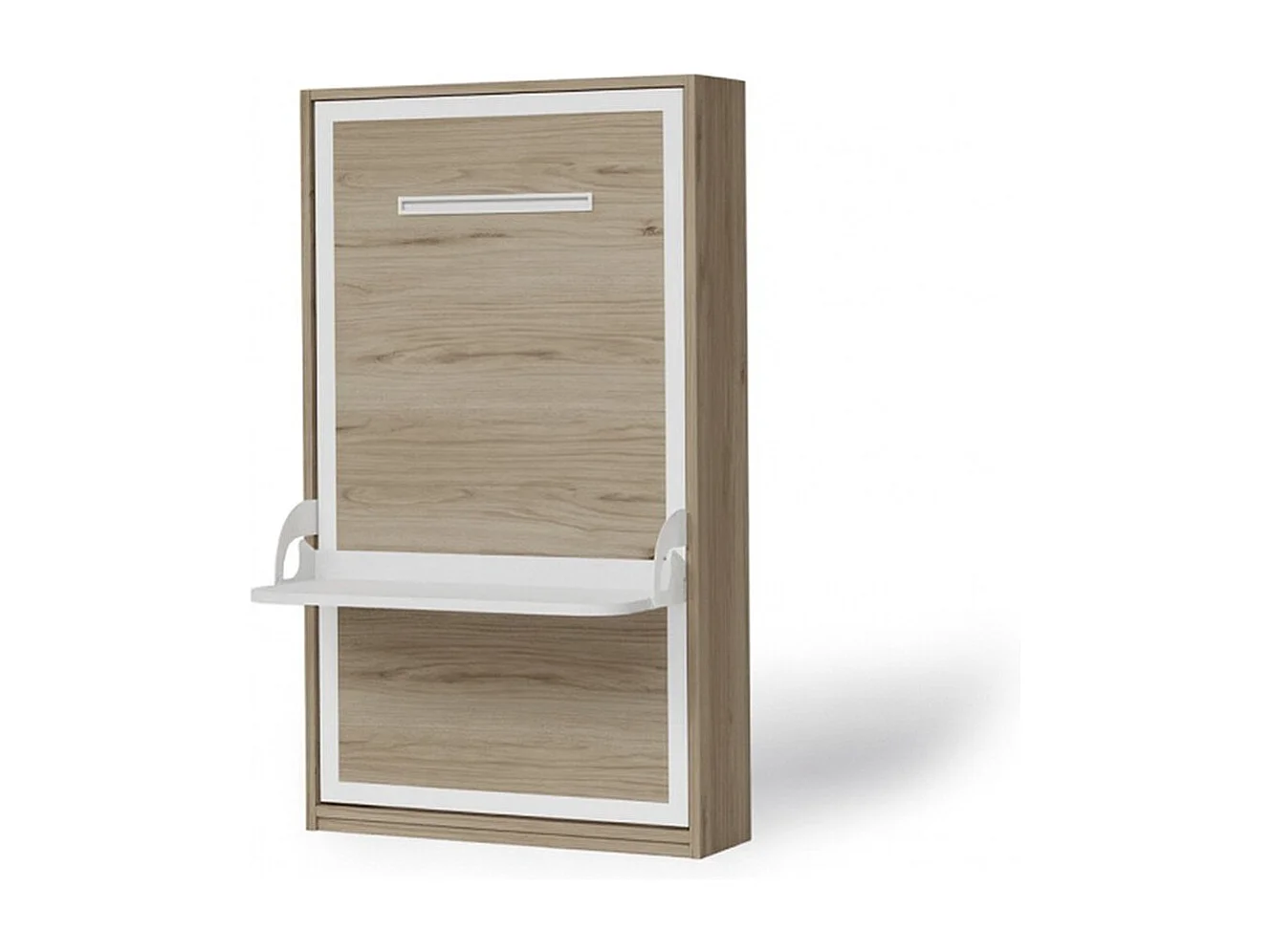 Verticaal opklapbed met bureau licht eiken cambrian 90x190 HONFLEUR