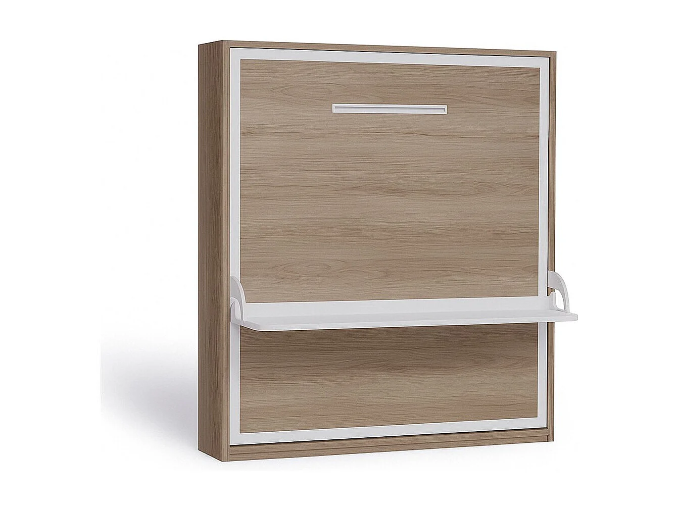 Verticaal opklapbed met bureau licht eiken cambrian 90x190 HONFLEUR