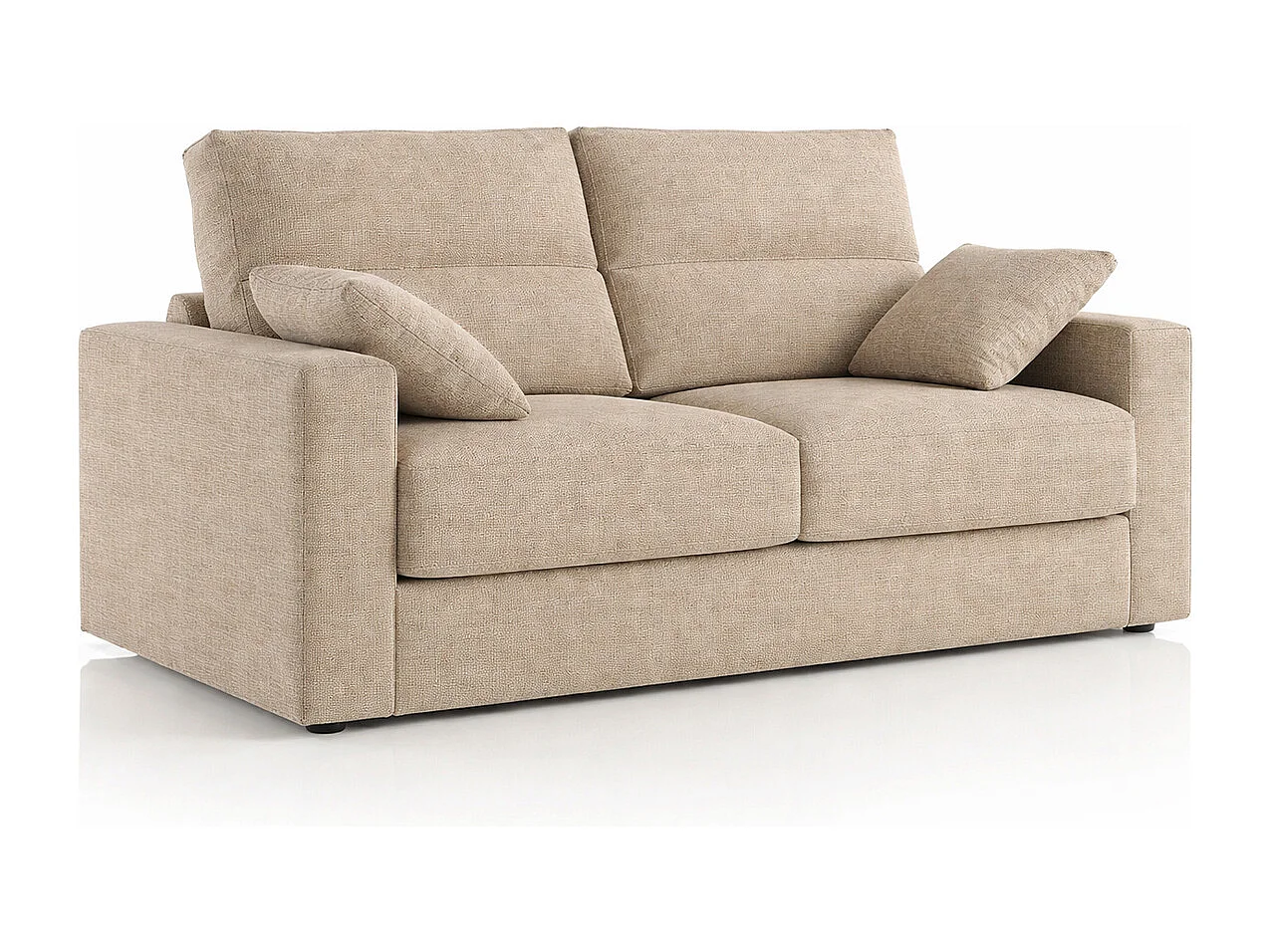 Canapé-lit tissu Katya antitaches beige 140x190 SAINT-FLORENT