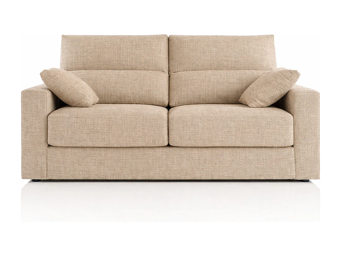 Canapé-lit tissu Katya antitaches beige 140x190 SAINT-FLORENT