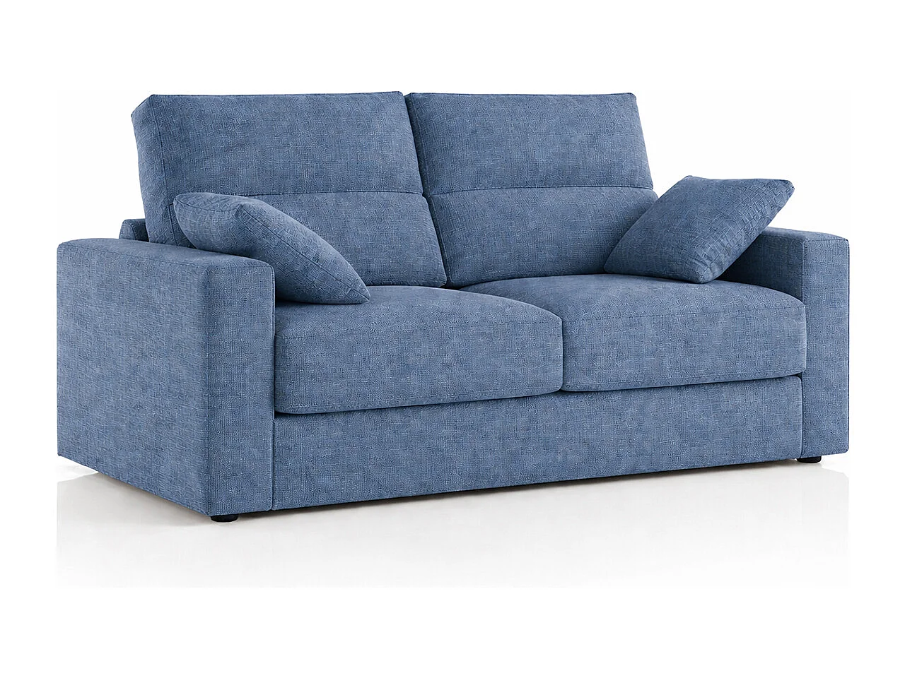 Canapé-lit tissu antitaches Katya bleu azur 140x190 SAINT-FLORENT