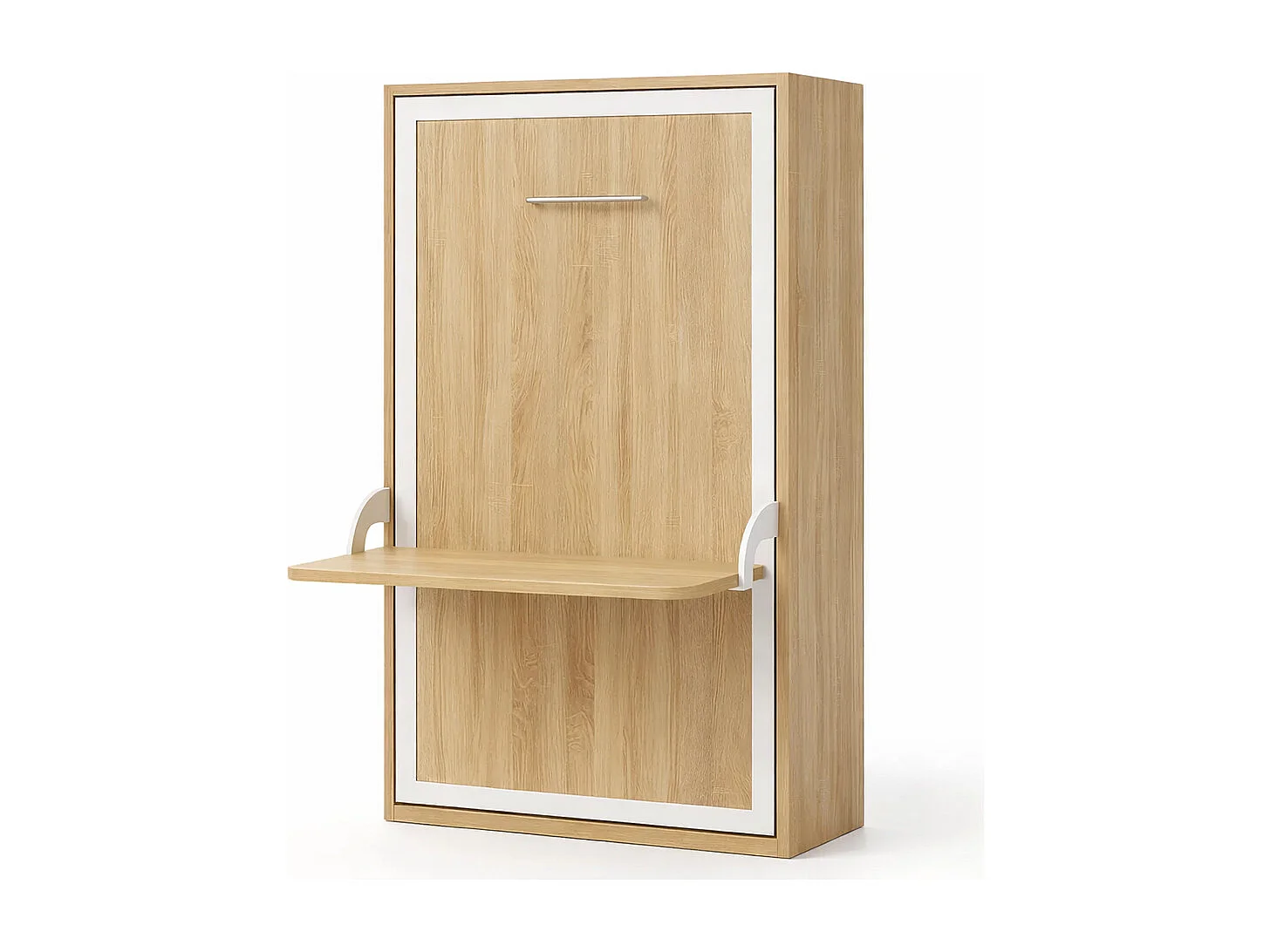 Lit escamotable vertical avec bureau blanc mat 90x190 HONFLEUR