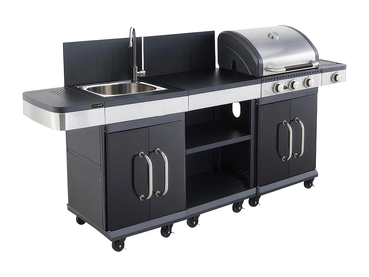 COOK'IN GARDEN - FIDGI 3 modulaire buitenkeuken met afdekking
